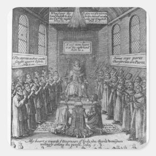 Frontispiece to 'Vox Regis' von Thomas Scott Quadratischer Aufkleber