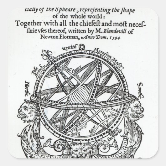 Frontispiece von "A Schlicht Treatics �" Quadratischer Aufkleber (Vorderseite)