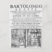 Frontispiece zum Koch Buch von Bartolomeo Scappi Postkarte (Vorderseite)