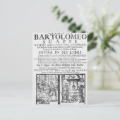 Frontispiece zum Koch Buch von Bartolomeo Scappi Postkarte (Stehend Vorderseite)