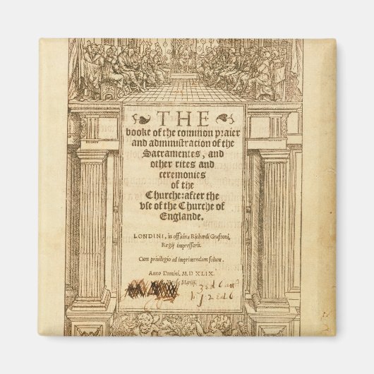 Frontispiz des "Buches des gemeinsamen Gebet" Magnet (Vorne)