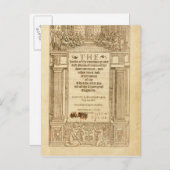 Frontispiz des "Buches des gemeinsamen Gebet" Postkarte (Vorne/Hinten)