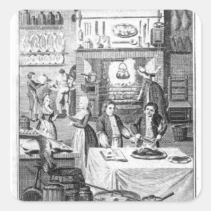 Frontispiz des "Lehrers des Hausmeisters" Quadratischer Aufkleber