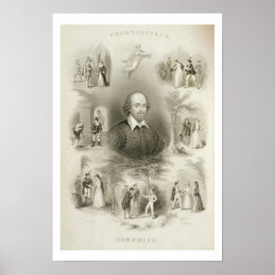 Frontispiz für die "Komödien", 'vom Complet Poster