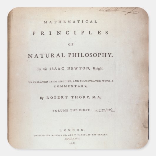 Frontispiz nach Band I Quadratischer Aufkleber (Vorderseite)