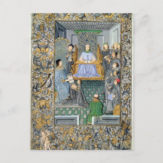 Frontispiz von Antonio de Nebrijas "Gramatica" Postkarte (Vorderseite)