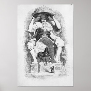 Frontispiz zu "Gullivers Reisen" vorbei Poster