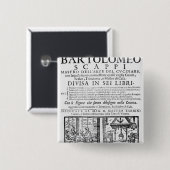 Frontispiz, zum des Buches von Bartolomeo Scappi Button (Vorne & Hinten)