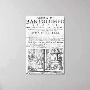 Frontispiz, zum des Buches von Bartolomeo Scappi Leinwanddruck