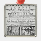 Frontispiz, zum des Buches von Bartolomeo Scappi Silbernes Ornament (Vorne)
