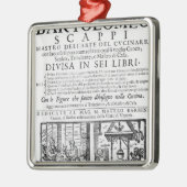 Frontispiz, zum des Buches von Bartolomeo Scappi Silbernes Ornament (Links)