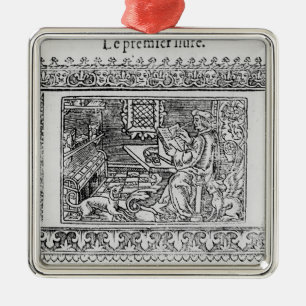 Frontispiz zum ersten Buch von Utopie Silbernes Ornament