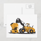 Frontlader Baggerbagger Retro Postkarte (Vorne/Hinten)