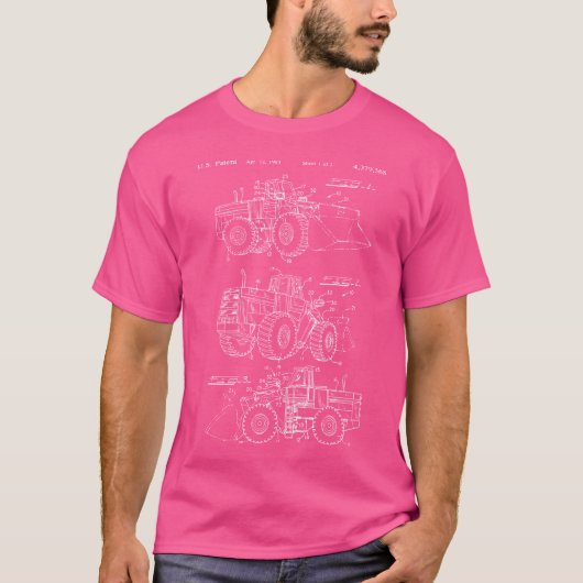Frontlader-Traktor Baupläne Konstruktion T-Shirt (Vorderseite)