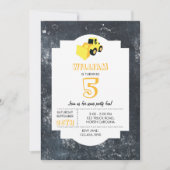 Frontladerbauwagen Geburtstag Einladung (Vorderseite)