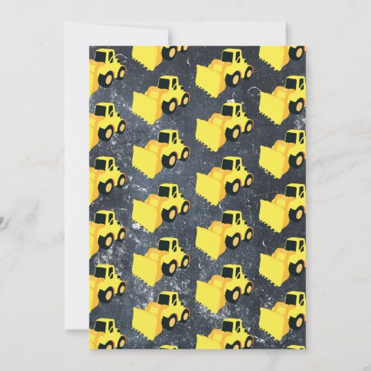 Frontladerbauwagen Geburtstag Einladung (Rückseite)