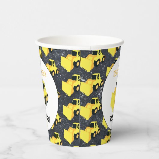 Frontladerbauwagen Geburtstag Pappbecher (Rechts)