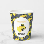 Frontladerbauwagen Geburtstag Pappbecher (Vorderseite)