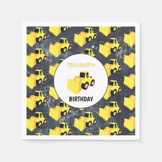 Frontladerbauwagen Geburtstag Serviette (Vorderseite)