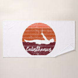 frontlever, calisthenics, street workout badehandtuch