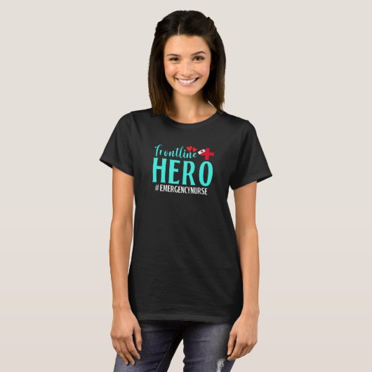 Frontline Hero Emergency Nurse Worker Frontline Es T-Shirt (Vorne ganz)