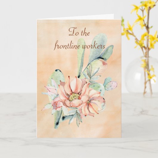 Frontline-Mitarbeiter danken Ihnen für den Aquarel Karte (Gelbe Blume)