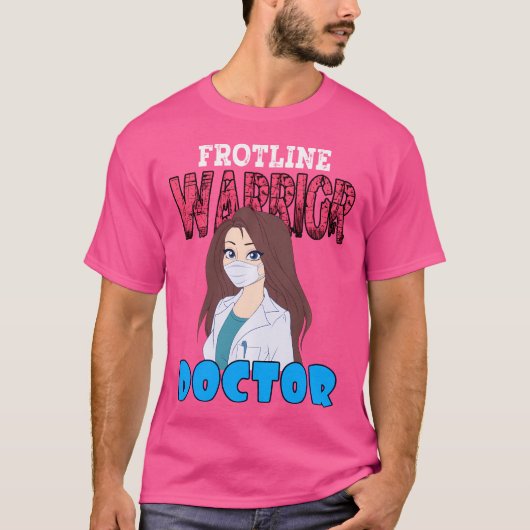 Frontline Warrior Doktor Anime Girl Face Maske Doc T-Shirt (Vorderseite)
