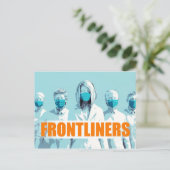 Frontliners medizinisches Personal gegenüber Coron Postkarte (Stehend Vorderseite)