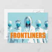 Frontliners medizinisches Personal gegenüber Coron Postkarte (Vorne/Hinten)