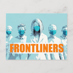 Frontliners medizinisches Personal gegenüber Coron Postkarte