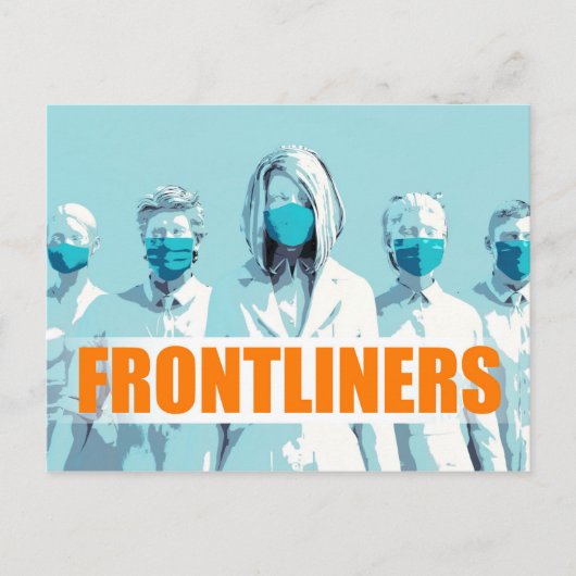 Frontliners medizinisches Personal gegenüber Coron Postkarte (Vorderseite)