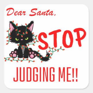 FRONY CHRISTMAS - LIEBE SANTA HÖRT AUF MICH ZU JUD QUADRATISCHER AUFKLEBER