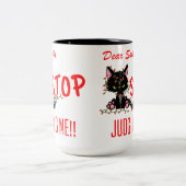 FRONY CHRISTMAS - LIEBE SANTA HÖRT AUF MICH ZU JUD ZWEIFARBIGE TASSE (Mittel)