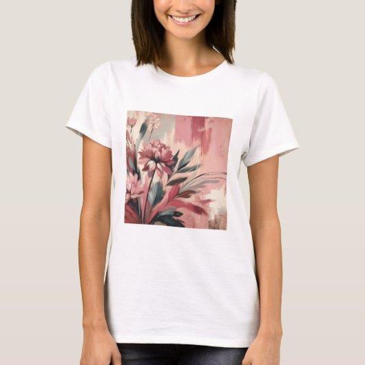 Frorales farbiges Frauenhemd T-Shirt (Vorderseite)