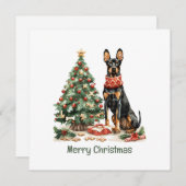 Frory Christmas Dobermann Hunde Feiertagskarte (Vorne/Hinten)