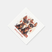 Frory Christmas Dobermann Hunde Serviette (Ecke)