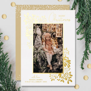 Frory Christmas Greenery Gold Folien Feiertagskarte
