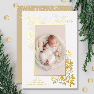 Frory Christmas Greenery Gold Folien Feiertagskarte