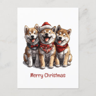 Frory Christmas Shiba Inu Hunde Postkarte