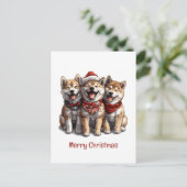 Frory Christmas Shiba Inu Hunde Postkarte (Stehend Vorderseite)