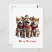 Frory Christmas Shiba Inu Hunde Postkarte (Vorne/Hinten)