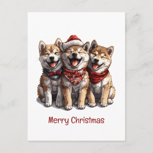 Frory Christmas Shiba Inu Hunde Postkarte (Vorderseite)