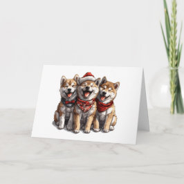 Frory Christmas Shiba Inu Santa Dogs Feiertagskarte