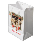 Frory Christmas Shih Tzu Dogs Mittlere Geschenktüte (Vorderseite Schrägansicht)