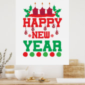 Frory Xmas glücklich Neues Jahr Poster (Küche)