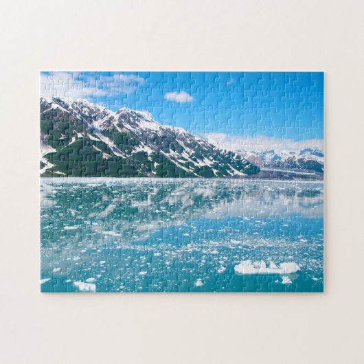 Frosblaue Seenlandschaft Puzzle (Horizontal)