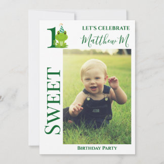 Frosch 1. Geburtstag Party Einladung