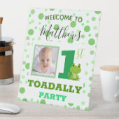 Frosch 1. Geburtstag Party Foto Pedestal Zeichen Sockelschild (In Situ)