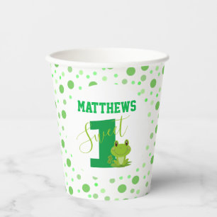 Frosch 1. Geburtstag Party Grüne Punkte Niedliche Pappbecher