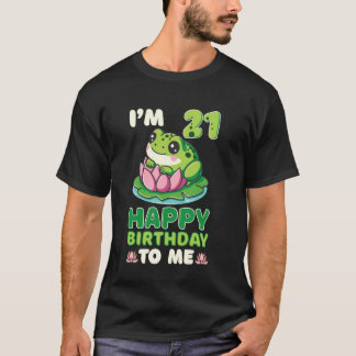 Frosch 21. Geburtstagsfeier Seerosenblatt Natur T-Shirt
